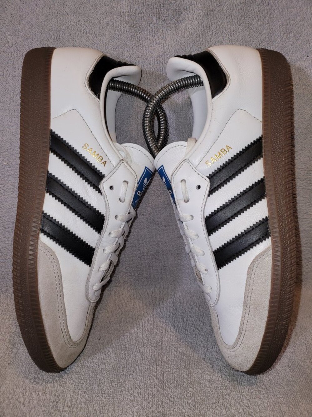 Adidas Samba OG J IE3675 Youth Size 7 White Black Brown Gum Sole Sneakers - Picture 4 of 14